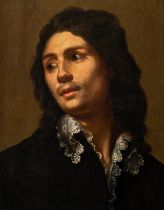 Portrait of a man facing right, Italian School, 17thC, oil on poplar, 35,5 x 44 cm