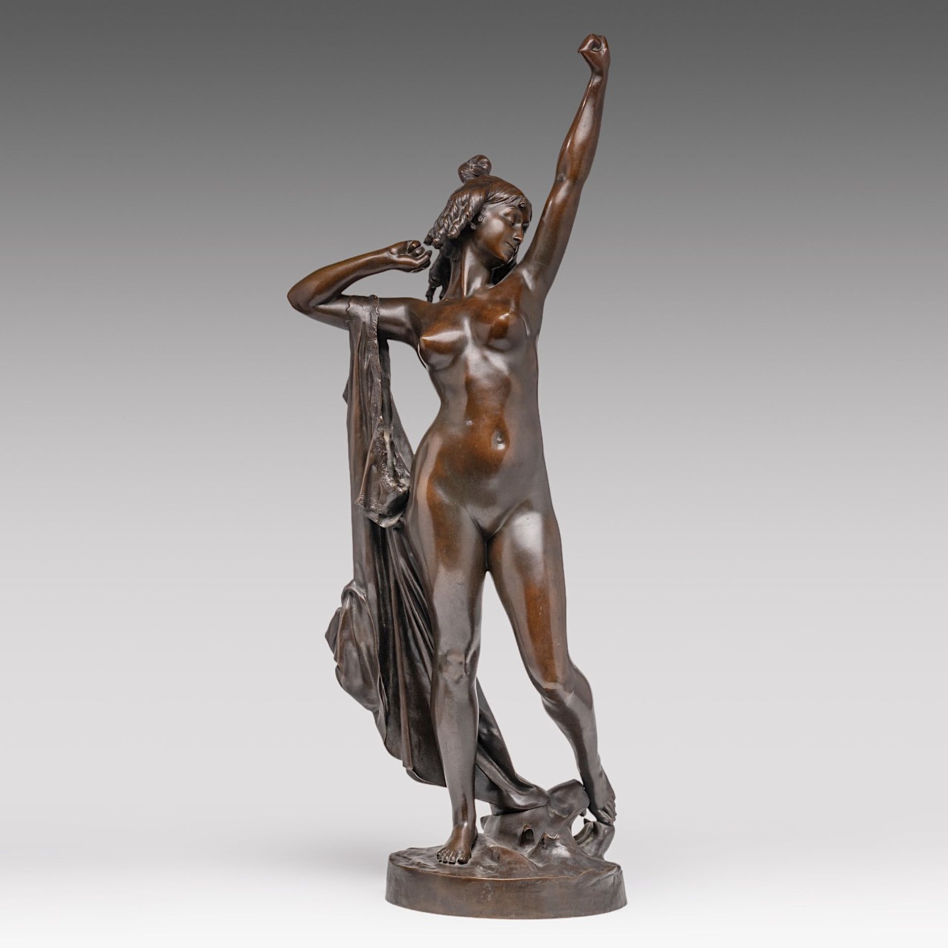 Victorien Antoine Bastet (1853-1905), Awakening, patinated bronze, H 74,5 cm