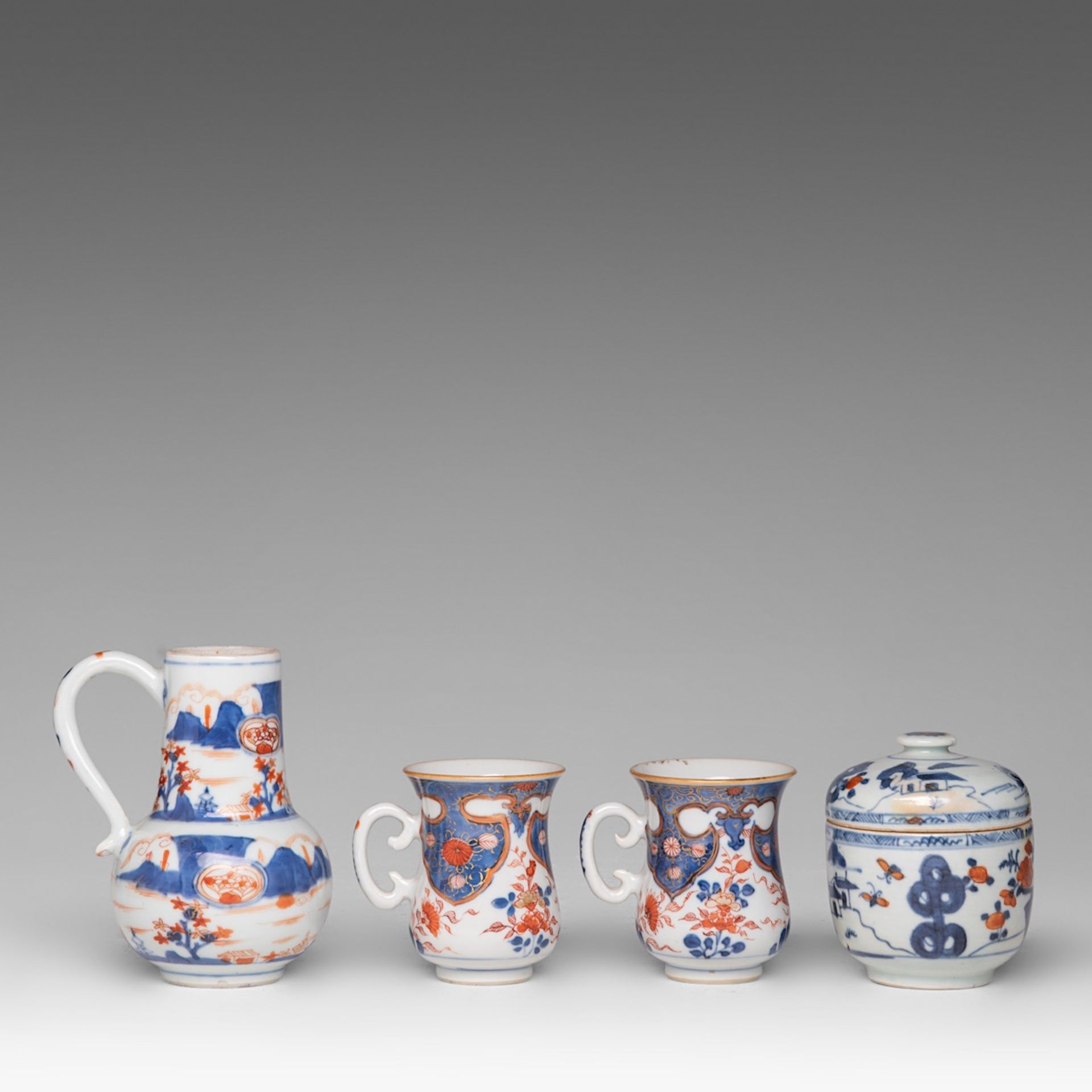 A collection of Chinese Imari tea ware, including two fine coffee mugs, 18thC, largest dia 22,5 cm ( - Image 8 of 18