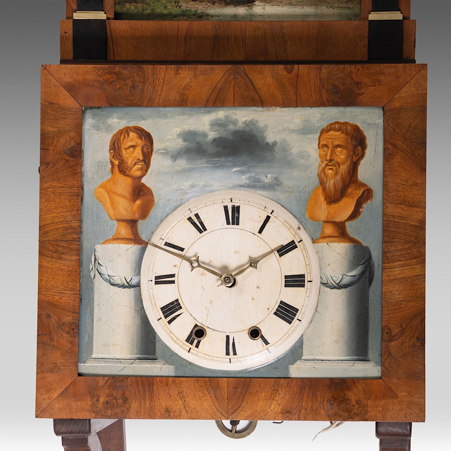 An exceptional Black Forest Biedermeier 'Abels Opfer' musical clock with automation, 19thC, H 81 - W - Bild 5 aus 17