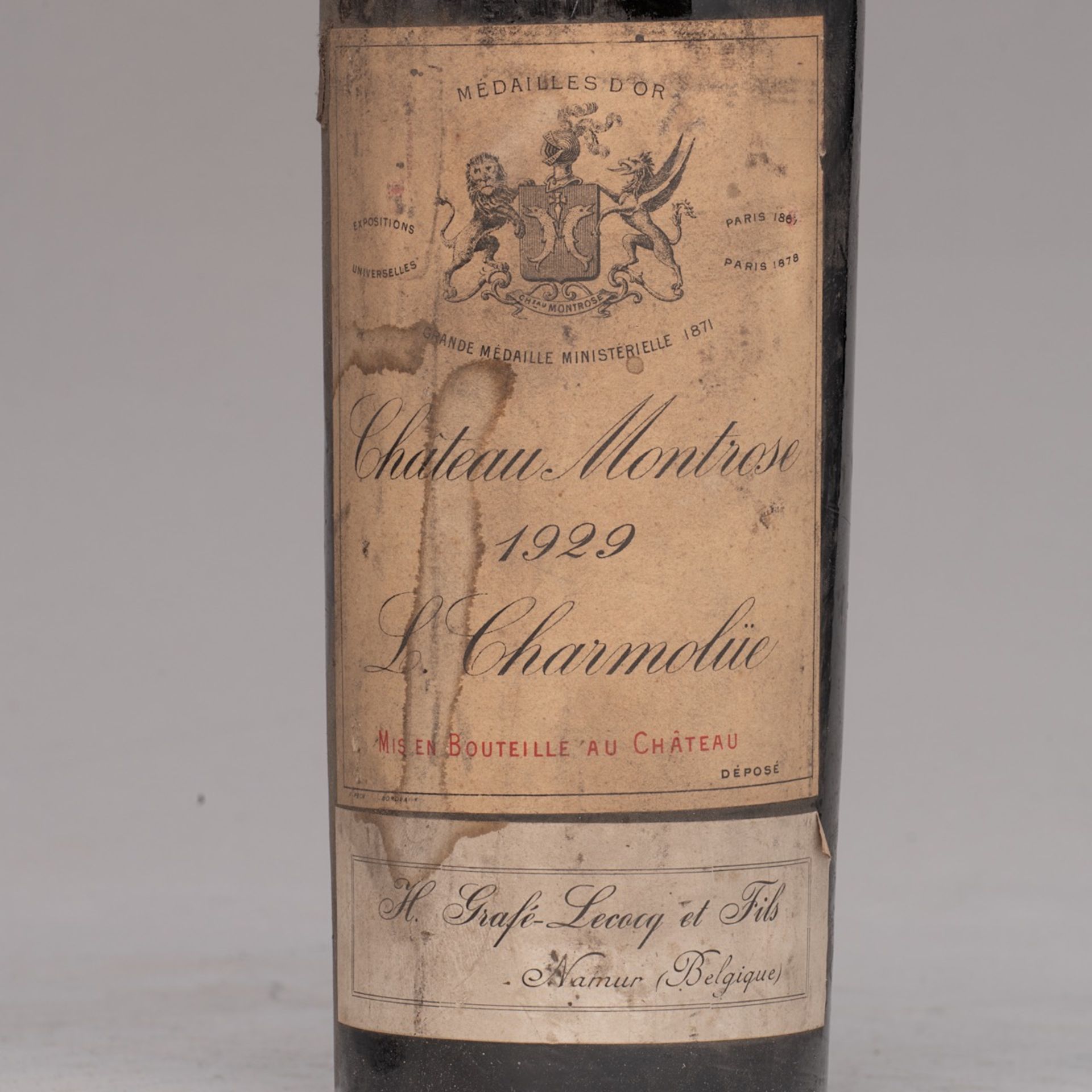 A various collection of wines: one bottle 'Chateau Montrose', 1929, one bottle 'Chateau Bouscaut', 1 - Image 4 of 8