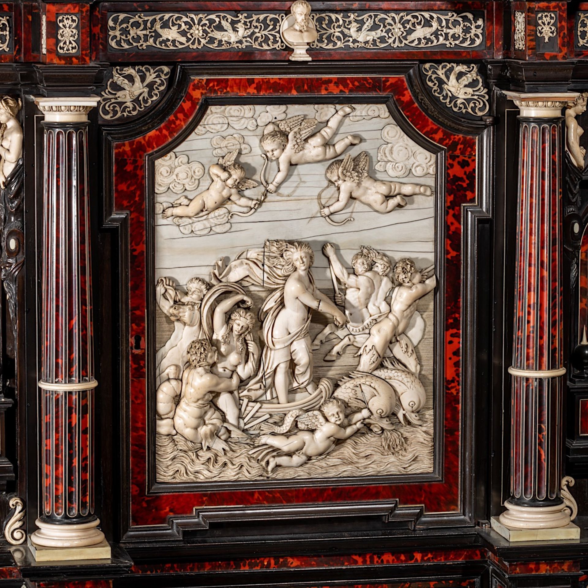 PREMIUM LOT - An impressive and exceptional 19thC architecturally designed baroque cabinet veneered - Image 7 of 24