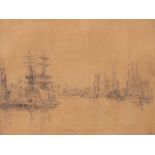 James Ensor (1860-1949), 'The Main Dock' ('Le Grand Bassin Ostende'), (1888), etching on simili Japo