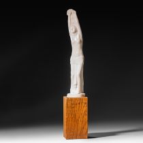 Verbanck Geo (1881-1961), a female nude standing, dated (19)44, H (ivory) 32 cm - total H 47 cm - we