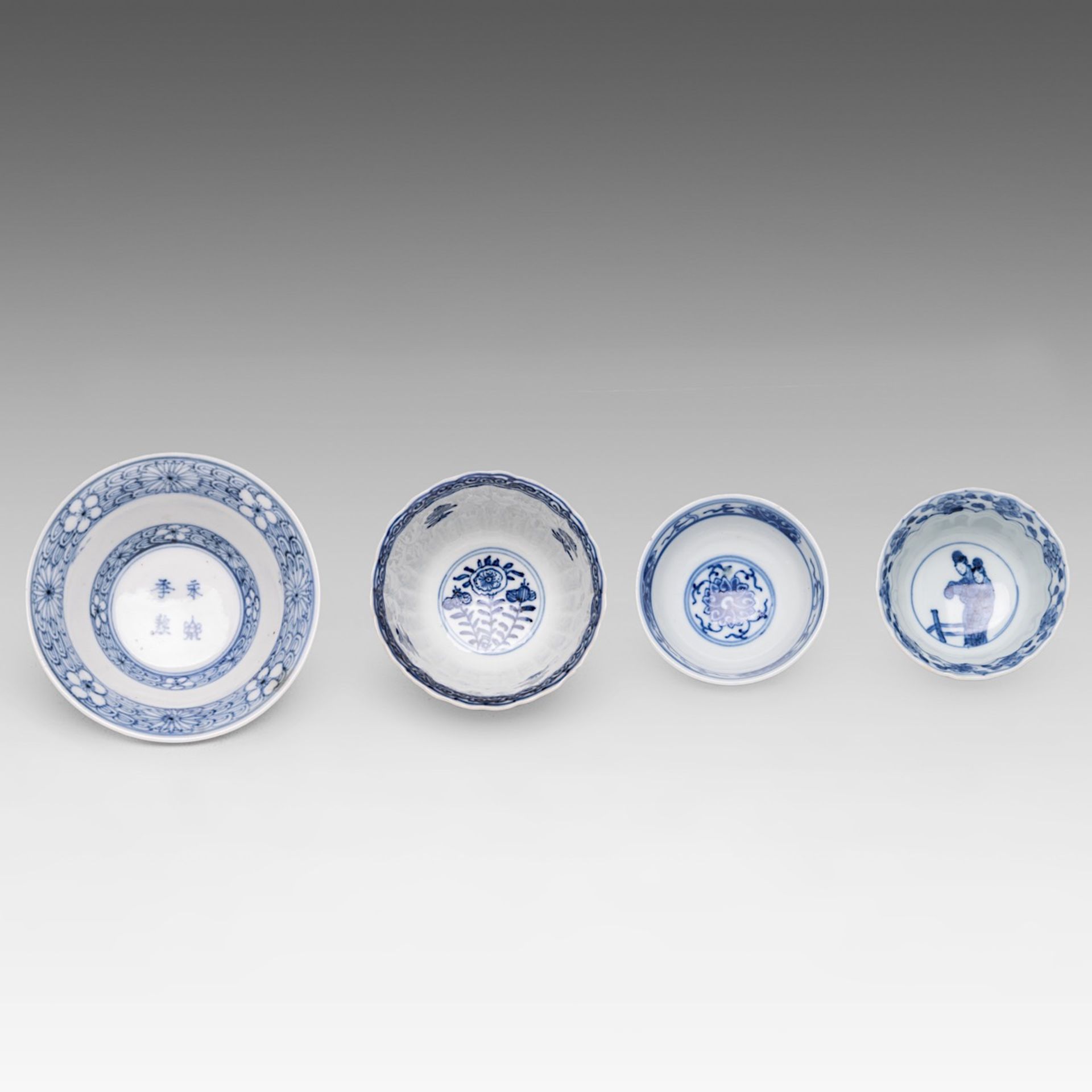 A small collection of Chinese blue and white tea ware, some marked, Kangxi period and 20thC, largest - Image 7 of 12