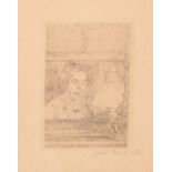 James Ensor (1860-1949), 'Self-Portrait' ('L'Artiste par Lui-Meme'), 1886, etching on simili Japon,