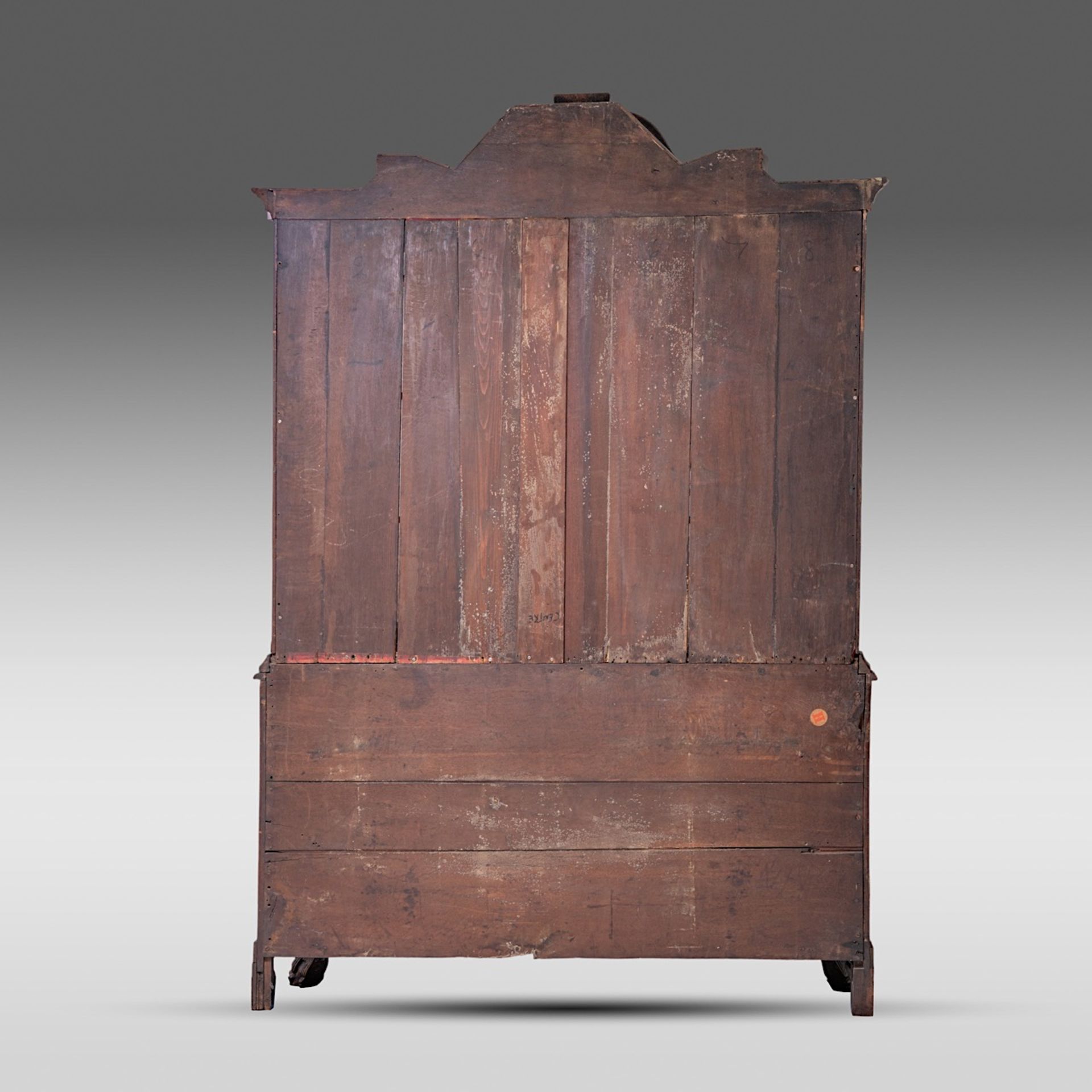 A Dutch Neoclassical marquetry display cabinet, 18thC, H 220 - W 145 - D 43 cm - Image 3 of 11