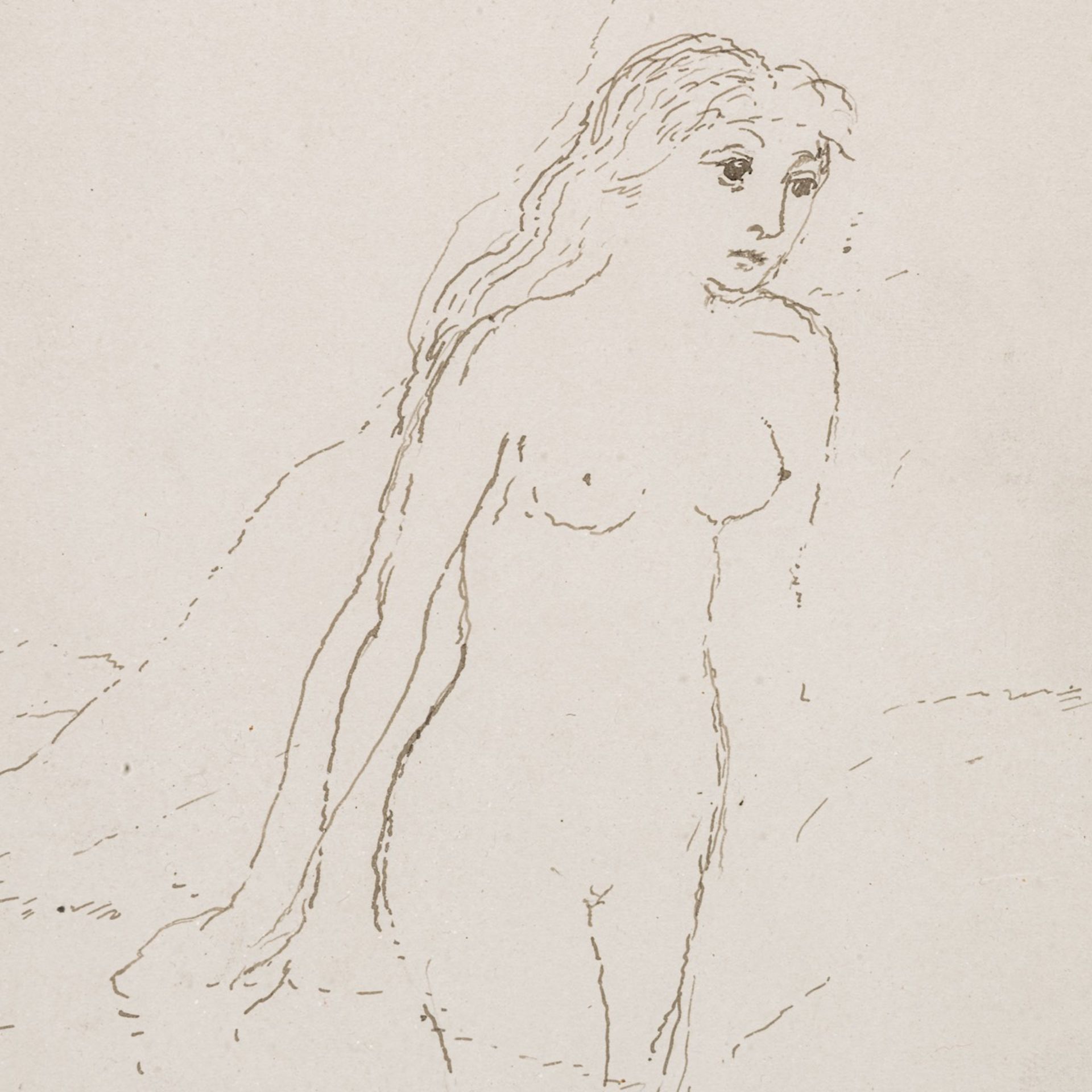 Paul Delvaux (1897-1994), female nude, ink drawing on paper 25 x 16 cm. (9.8 x 6.3 in.), Frame: 55.5 - Bild 5 aus 10