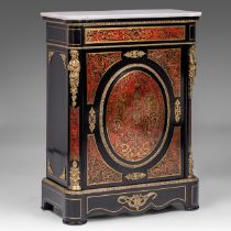 A Napoleon III Boulle work cabinet, with gilt bronze mounts and Carrara marble, H 110 - W 84 - D 40