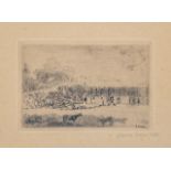 James Ensor (1860-1949), 'Farm at Leffinghe' ('Ferme a Leffinghe'), 1889, etching on simili Japon, I