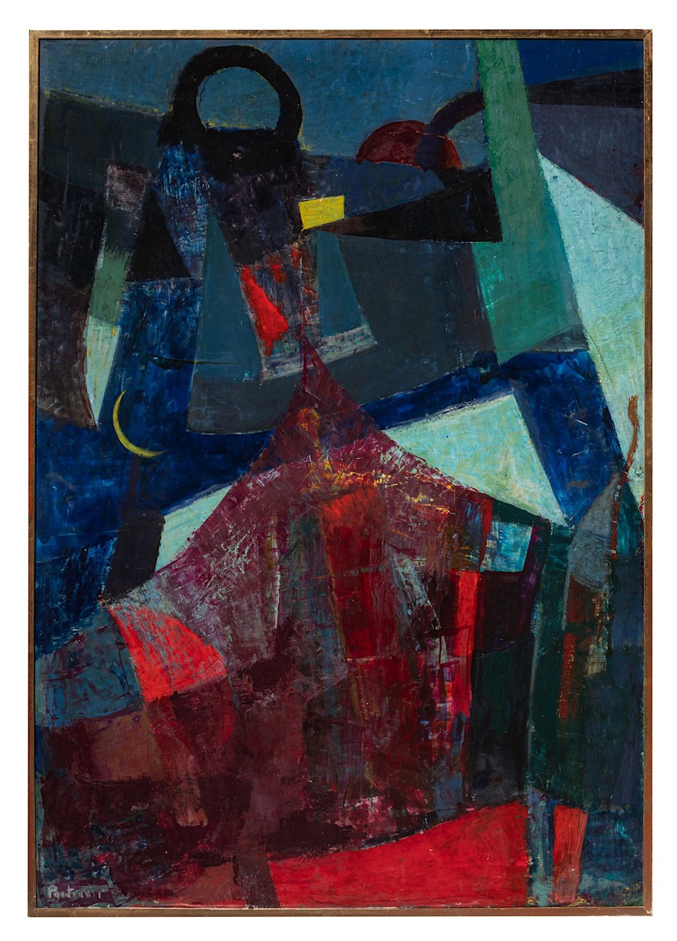 Jeanne Portenart (1911-1992), 'Le Magicien', 1958, oil on board 100 x 70 cm. (39.3 x 27.5 in.) - Image 2 of 7