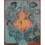 Pol Mara (1920-1998), 'Tourbillonnement', oil on silk on canvas, 1991, 100 x 81 cm. (39.3 x 31.8 in.