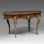 A Napoleon III Boulle work centre table with gilt bronze mounts, late 19thC, H 79 - W 146 - D 90 cm
