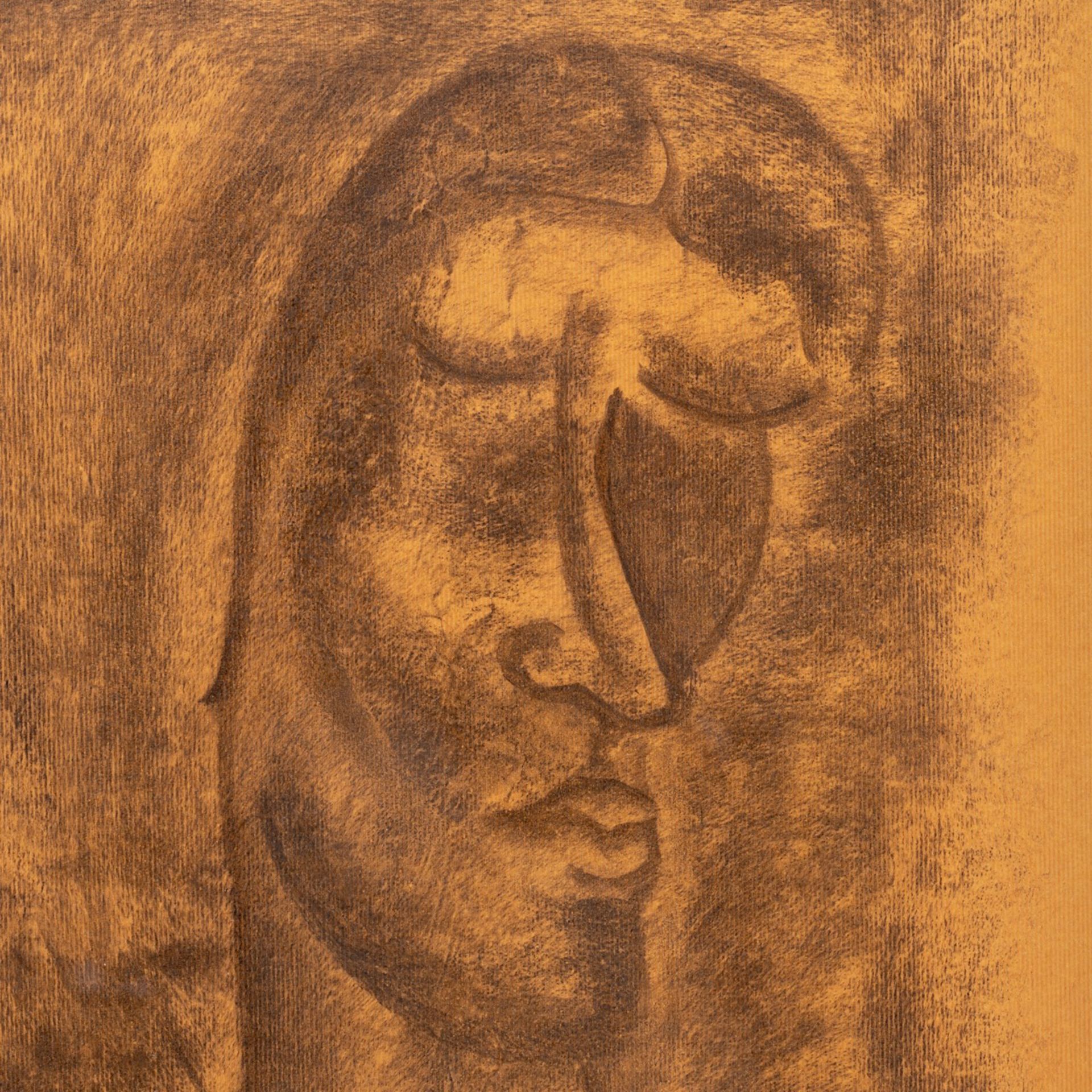 Constant Permeke (1886-1952), study of a head, charcoal drawing on paper 69 x 50 cm. (27.1 x 19.6 in - Image 5 of 5