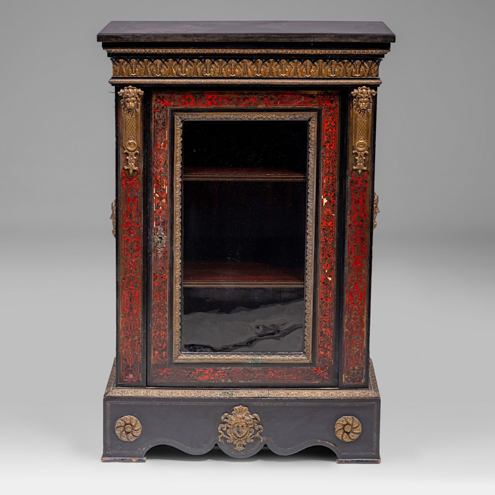 A Napoleon III Boulle work display cabinet by Hippolyte-Edme Pretot (1812-1855), H 111 - W 73,5 - D - Bild 2 aus 9