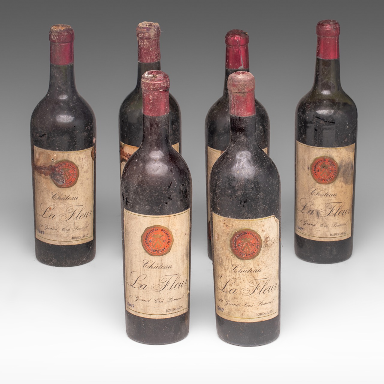 A collection of six bottles of Chateau La Fleur, 1947, 1er Grand Cru Pomerol, bottled by 'Vandermeul - Image 4 of 4