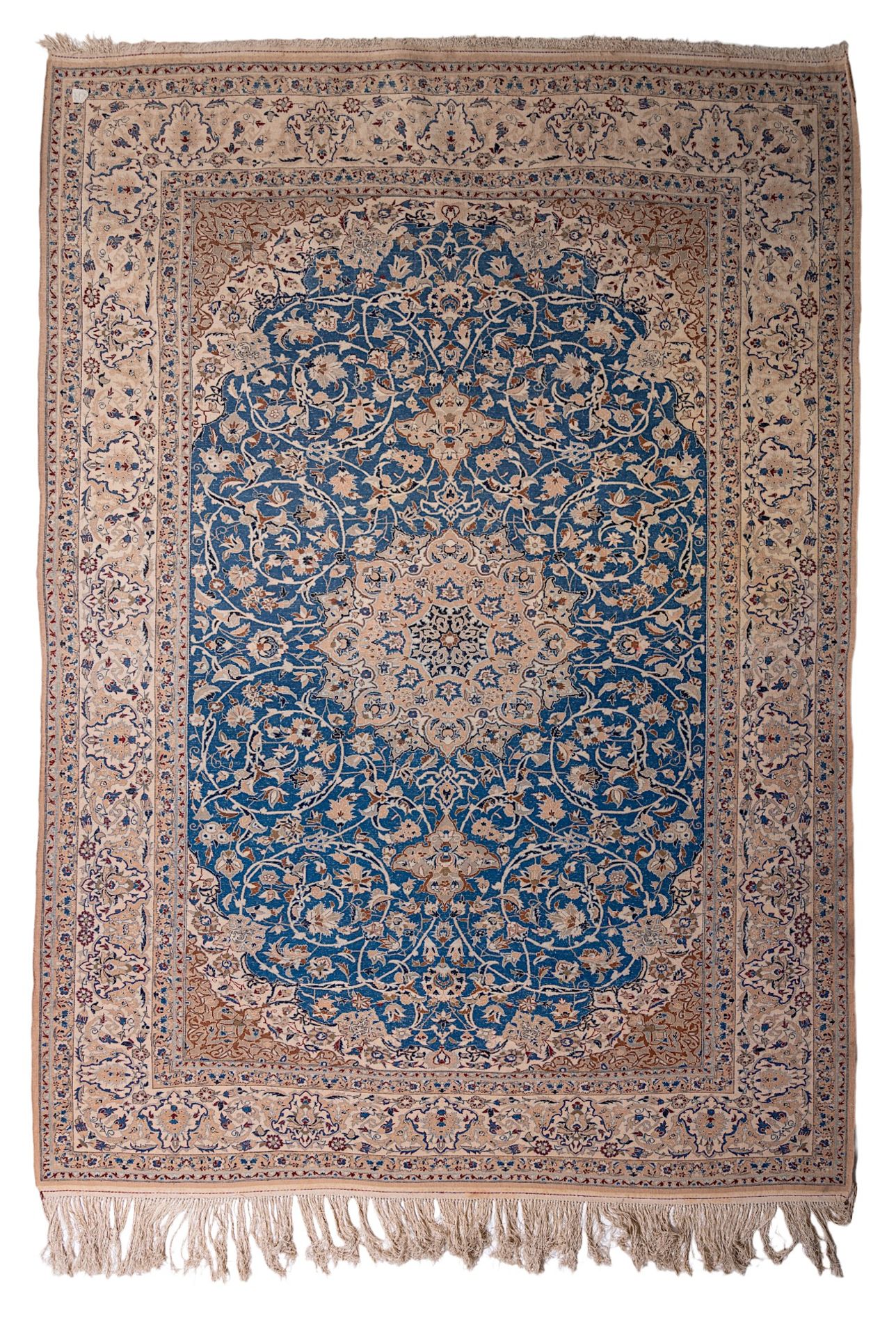 A Persian Nain woollen rug with a central medallion, 229 x 169 cm - Image 2 of 8