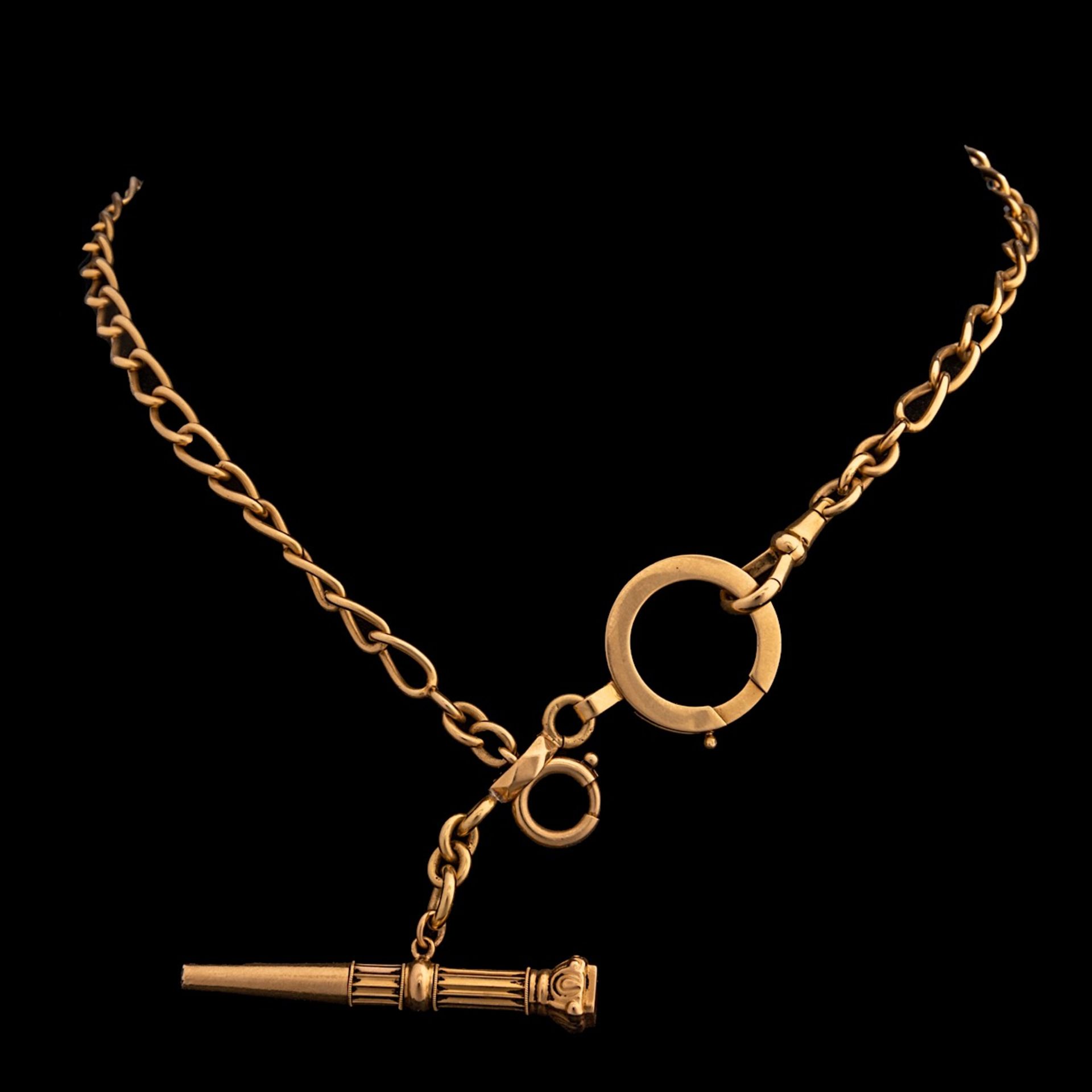 Three 18ct gold watch chains, total weight 71 g. - Image 5 of 6