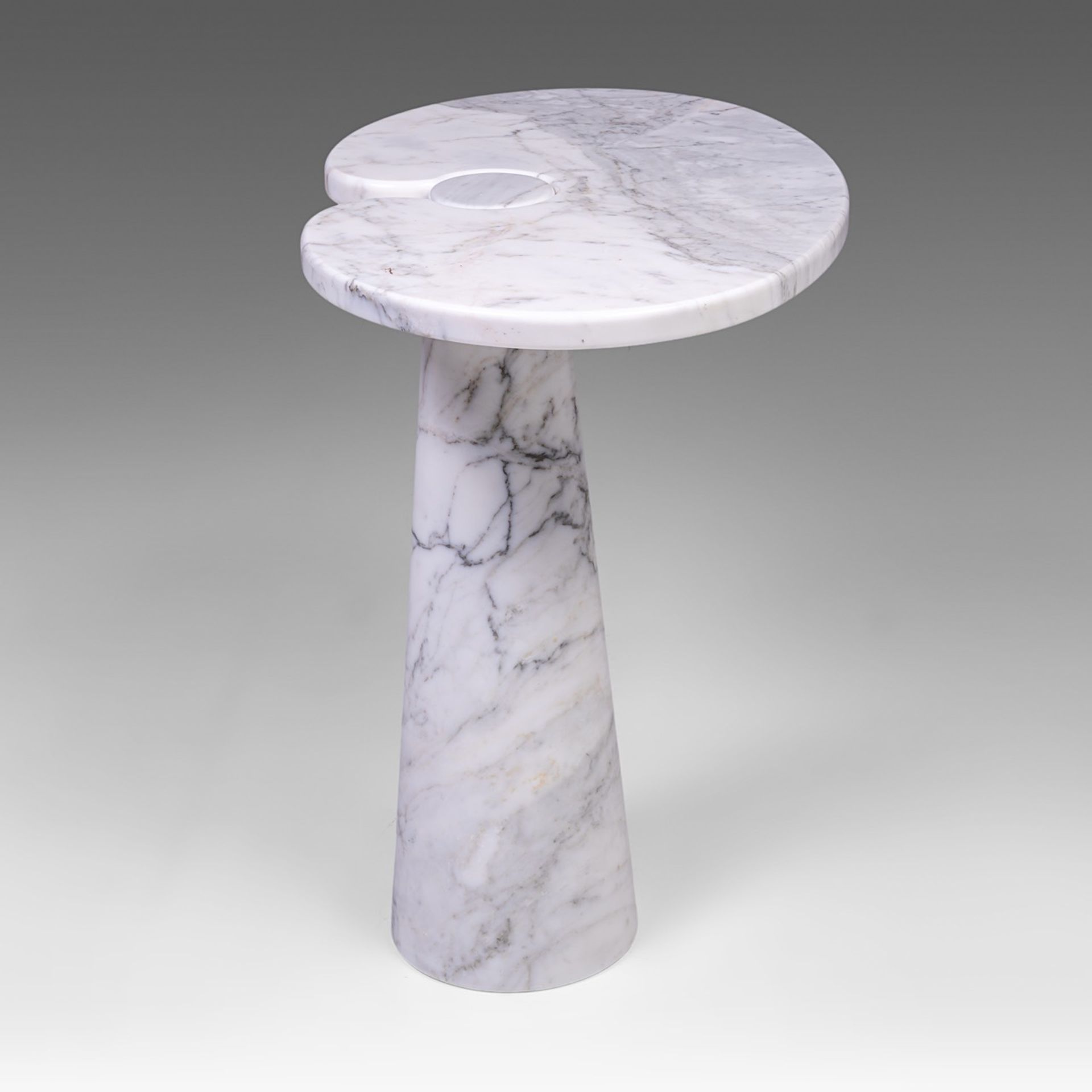 'Eros' Carara marble console table by Angelo Mangiarotti (1921-2012), H 71 - W 66 - D 46 cm - Bild 6 aus 6