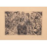 James Ensor (1860-1949), 'Perplexed Masks' ('Masques Intrigues'), 1904, etching on simili Japon 7.4