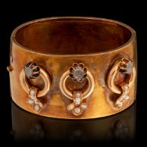 A late 19th - early 20thC 18ct gold bracelet, inner circumference ca. 17 cm - weight 40,7 g.