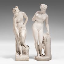Two composite sculptures of the bathing Venus, H 90 cm