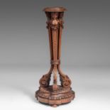 A Neoclassical richly carved pedestal, H 116 cm