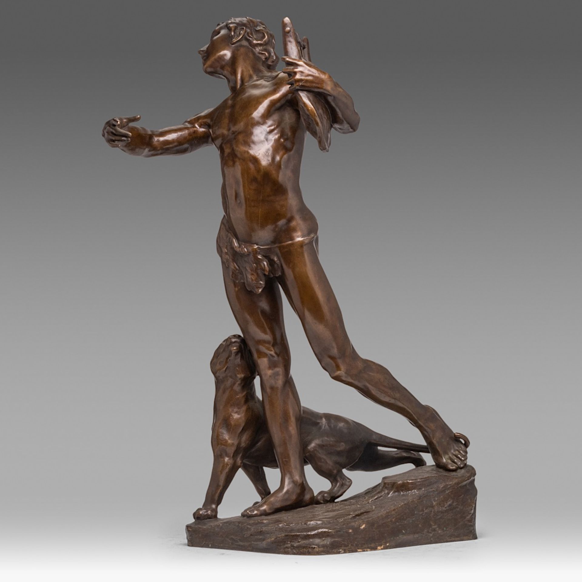 Bruno Gerrits (1881-1970), Orpheus, patinated bronze 84 cm. (33.0 in.) - Image 2 of 6