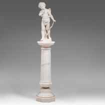 Joseph Charles Marin, (1759-1834) Carrara marble sculpture of Cupid with his bow and arrow, 1784, H