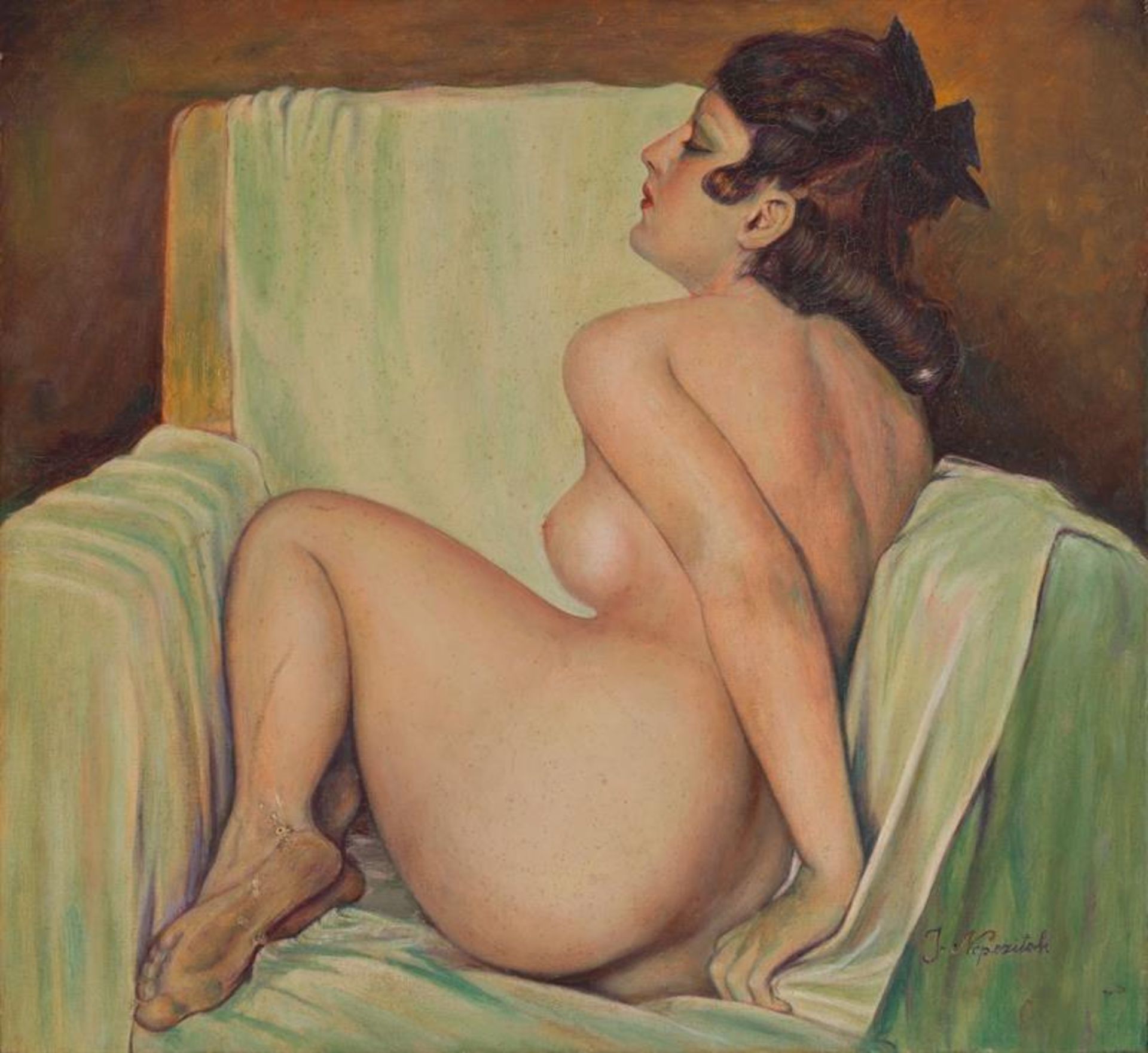 Artist of the 20th century: Female nude in the armchair