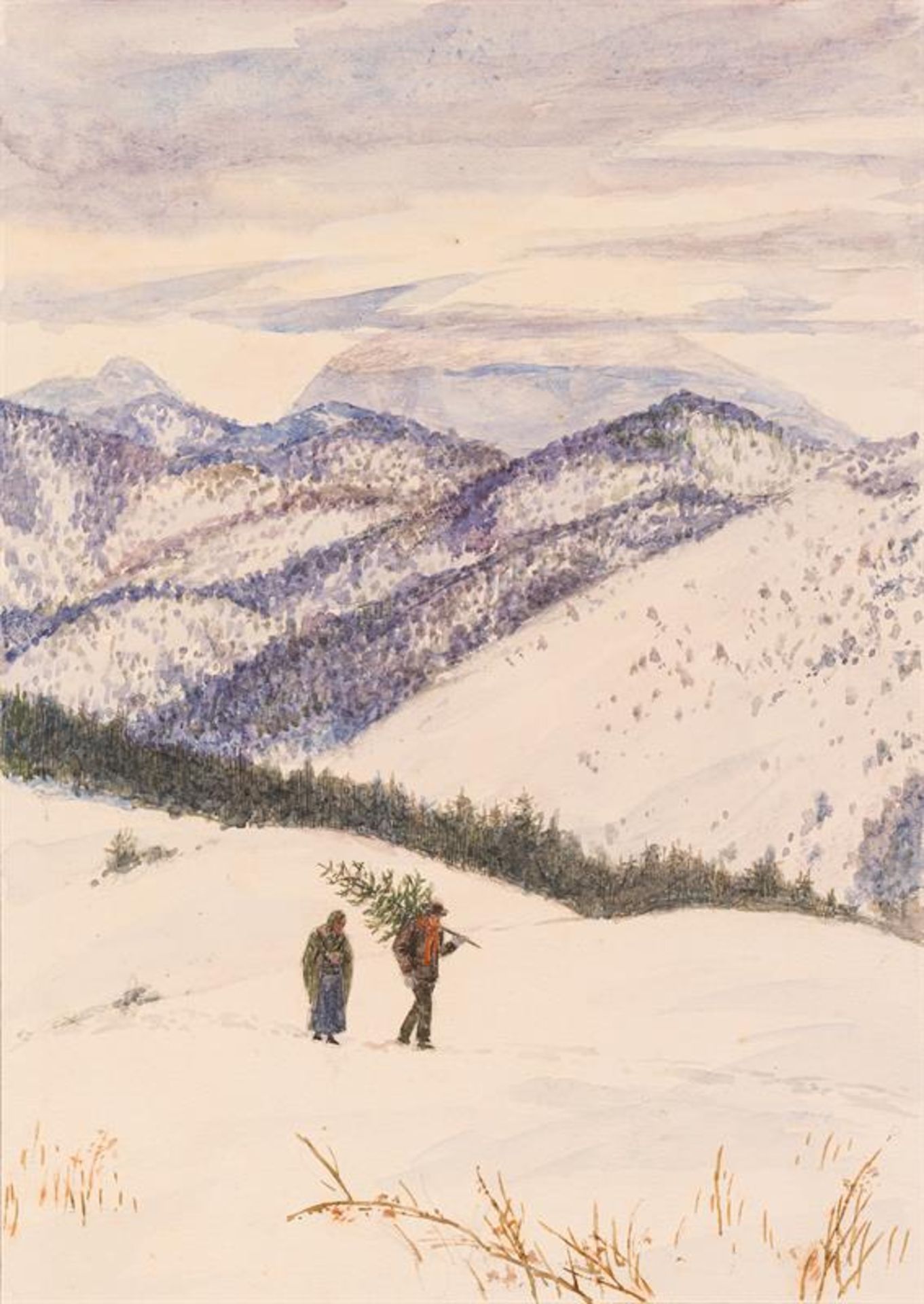 Friedrich König: Winterlandschaft vor Weihnachten