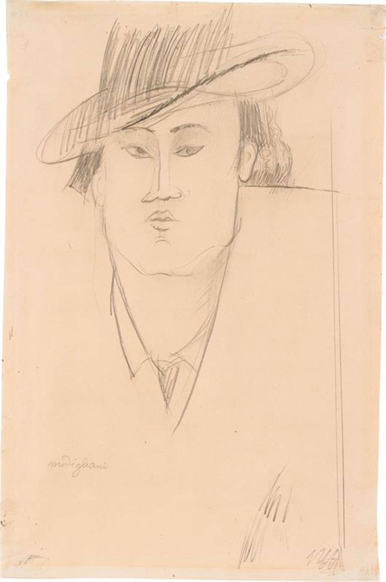 Attributed to Amedeo Modigliani : Portrait of a man