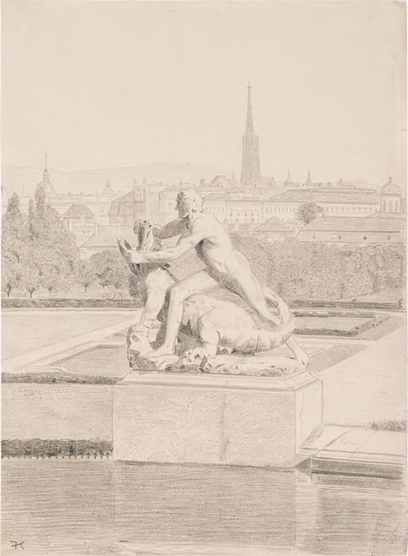 Friedrich König: Belvedere Garden with view of Vienna