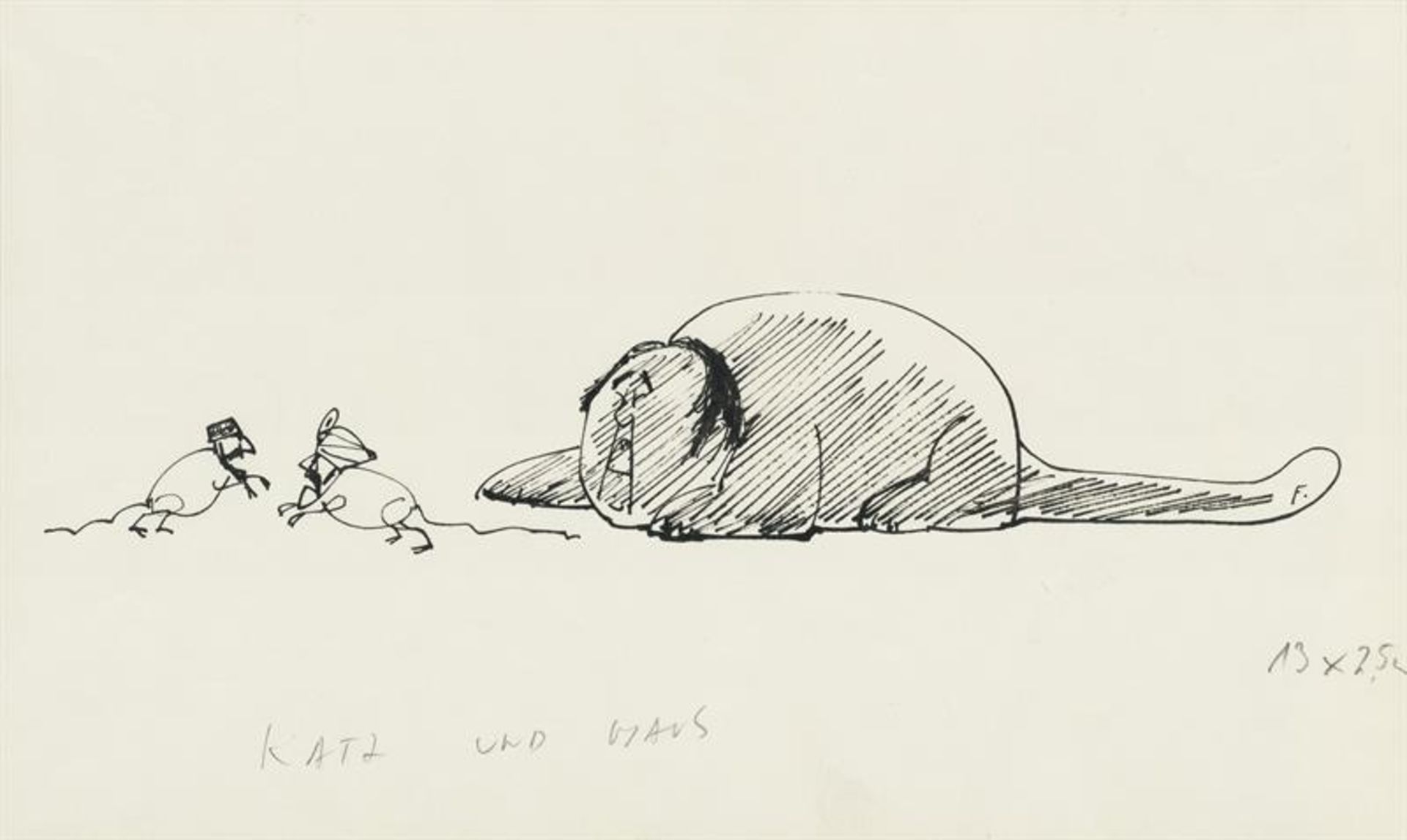 Paul Flora: "Politische Karikatur: Katz und Maus"