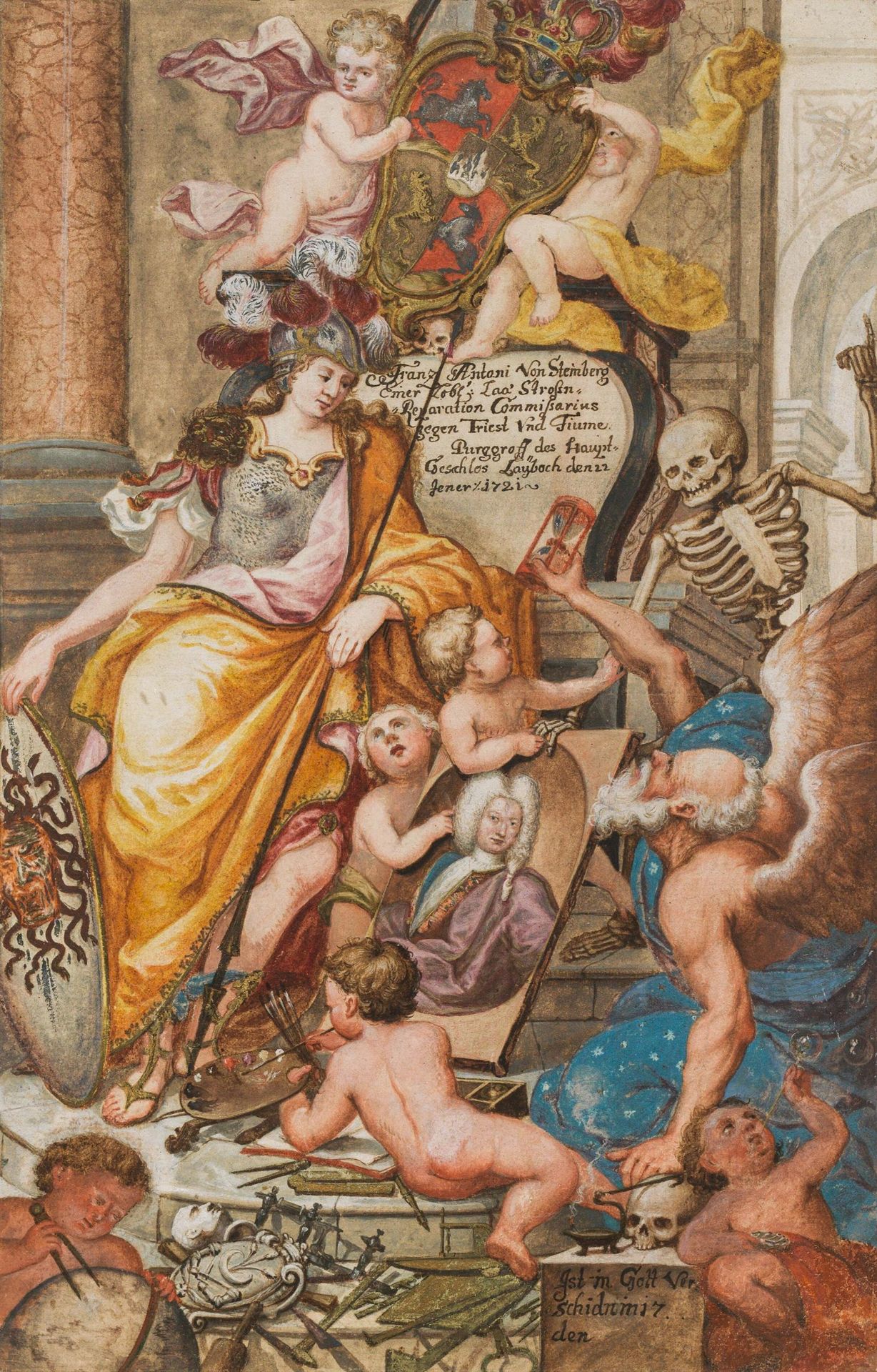 Artist of the 18th century: Memento mori, in memory of Franz Anton von Steinberg