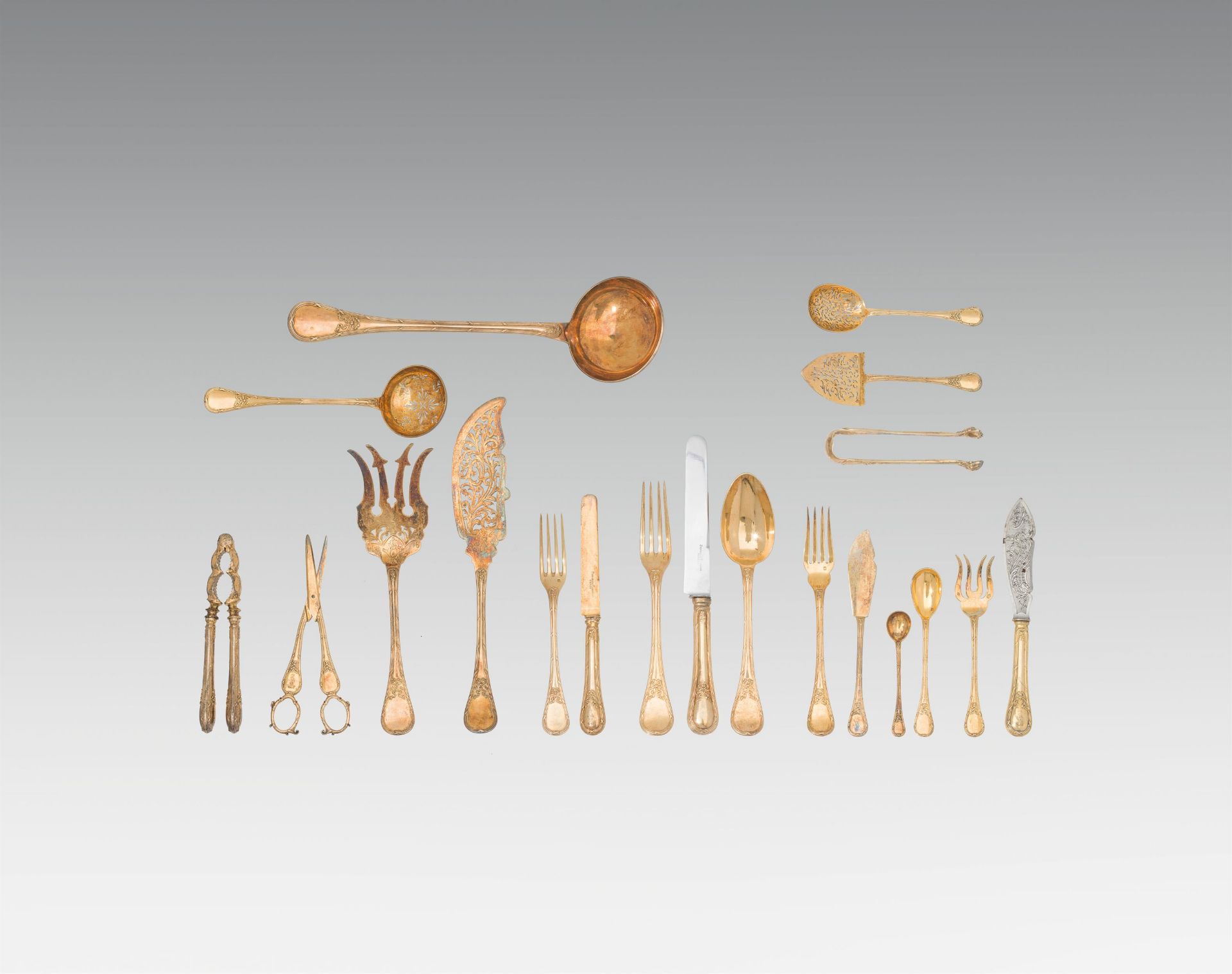 Large Vermeil table cutlery