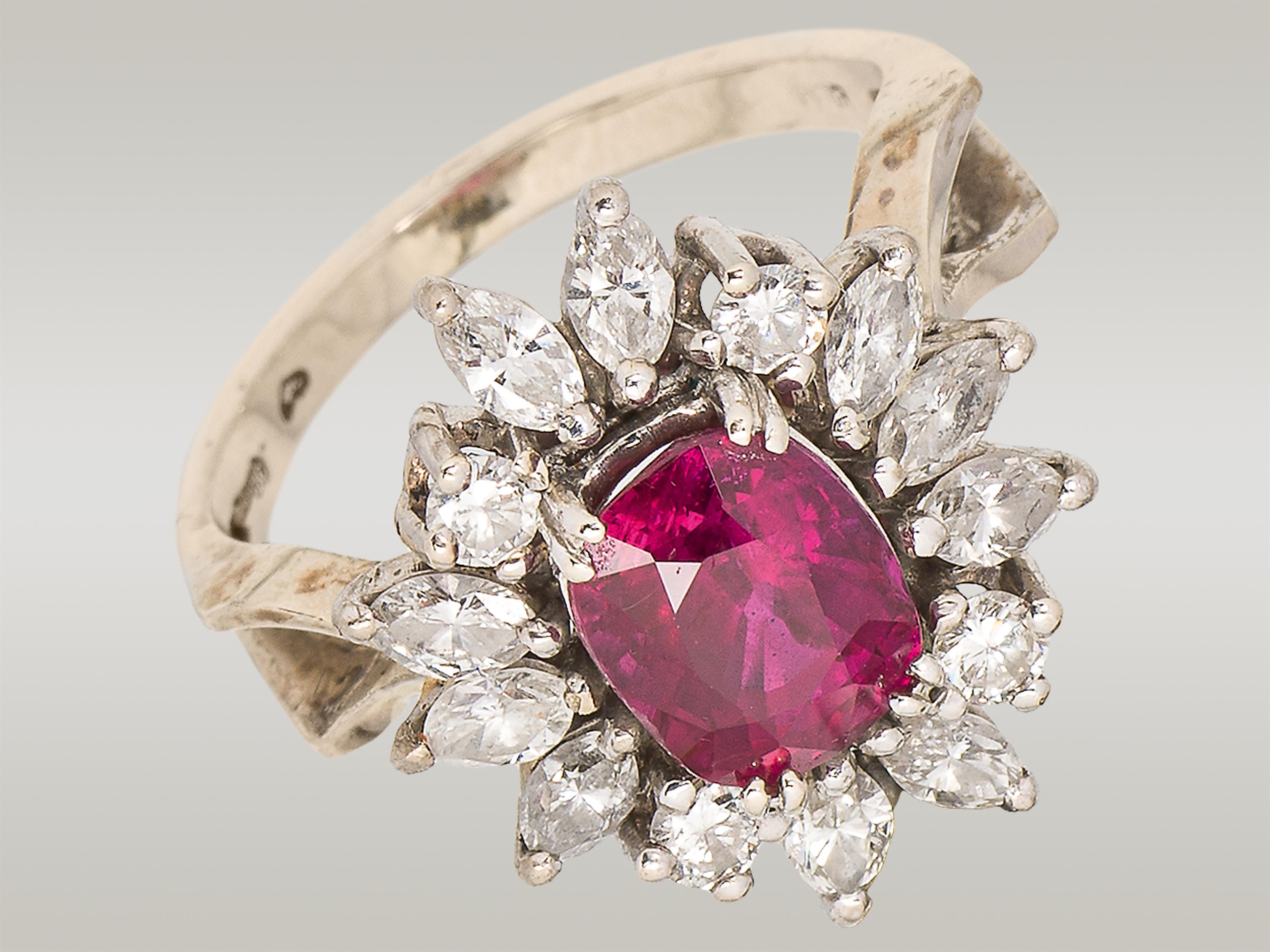 Ruby ring with diamonds