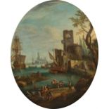 Künstler des 18. Jahrhunderts: Südlicher Hafen mit Kaufleuten