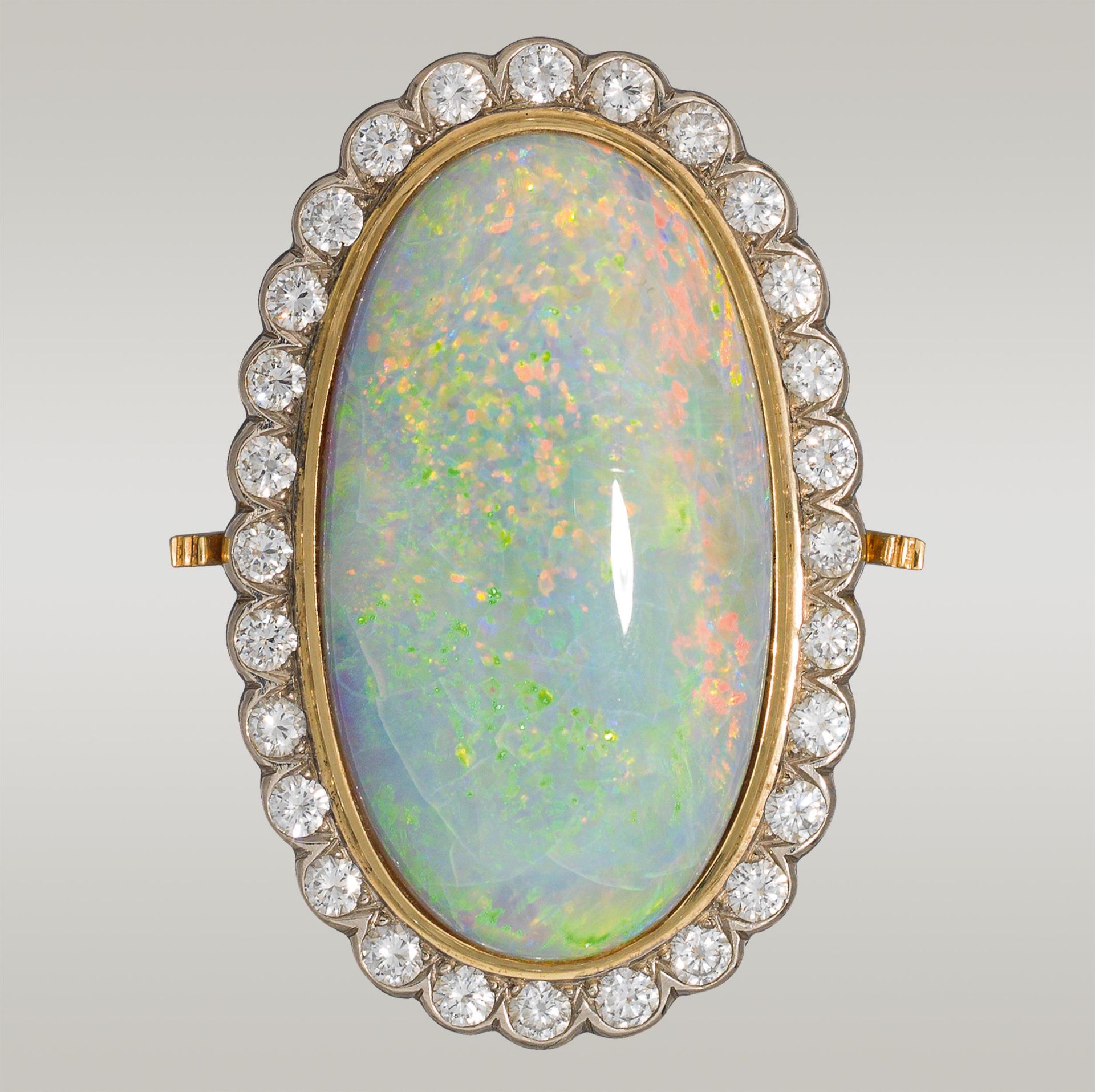 Opal-Wandlungsbrosche mit Diamanten