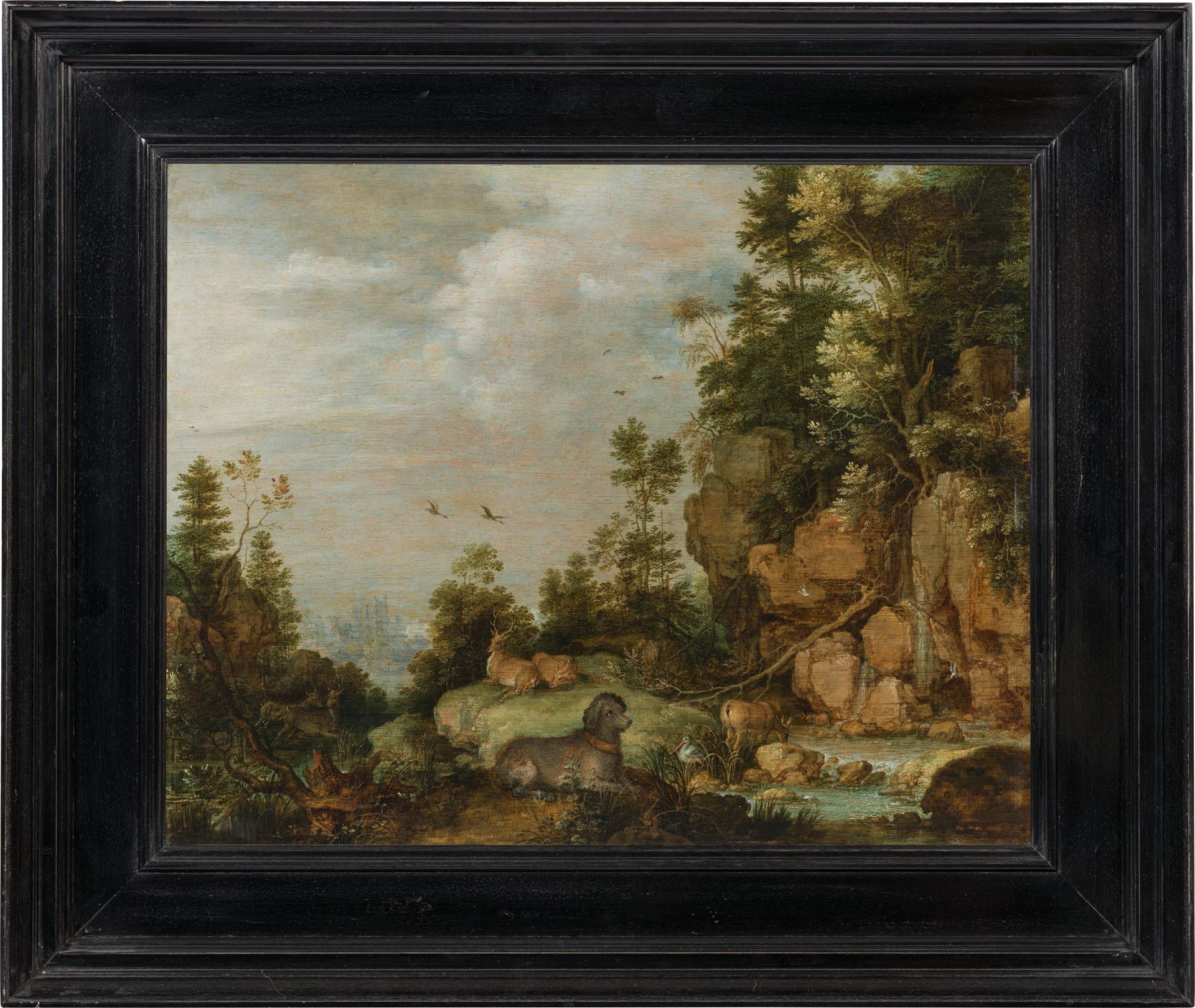 Gillis Claesz. de Hondecoeter: Landschaft mit Hund und Wildtieren - Bild 2 aus 2