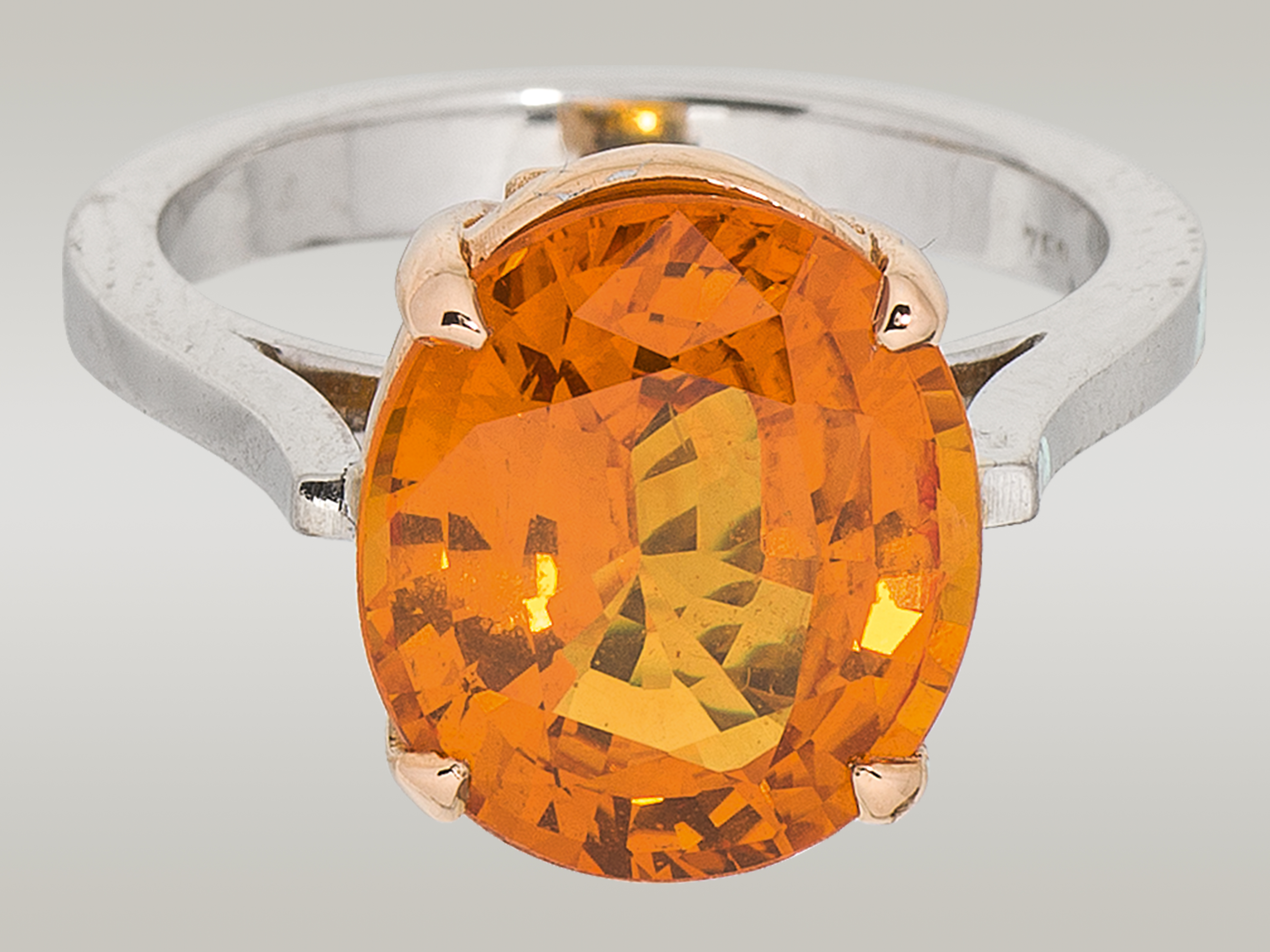 Orange sapphire ring