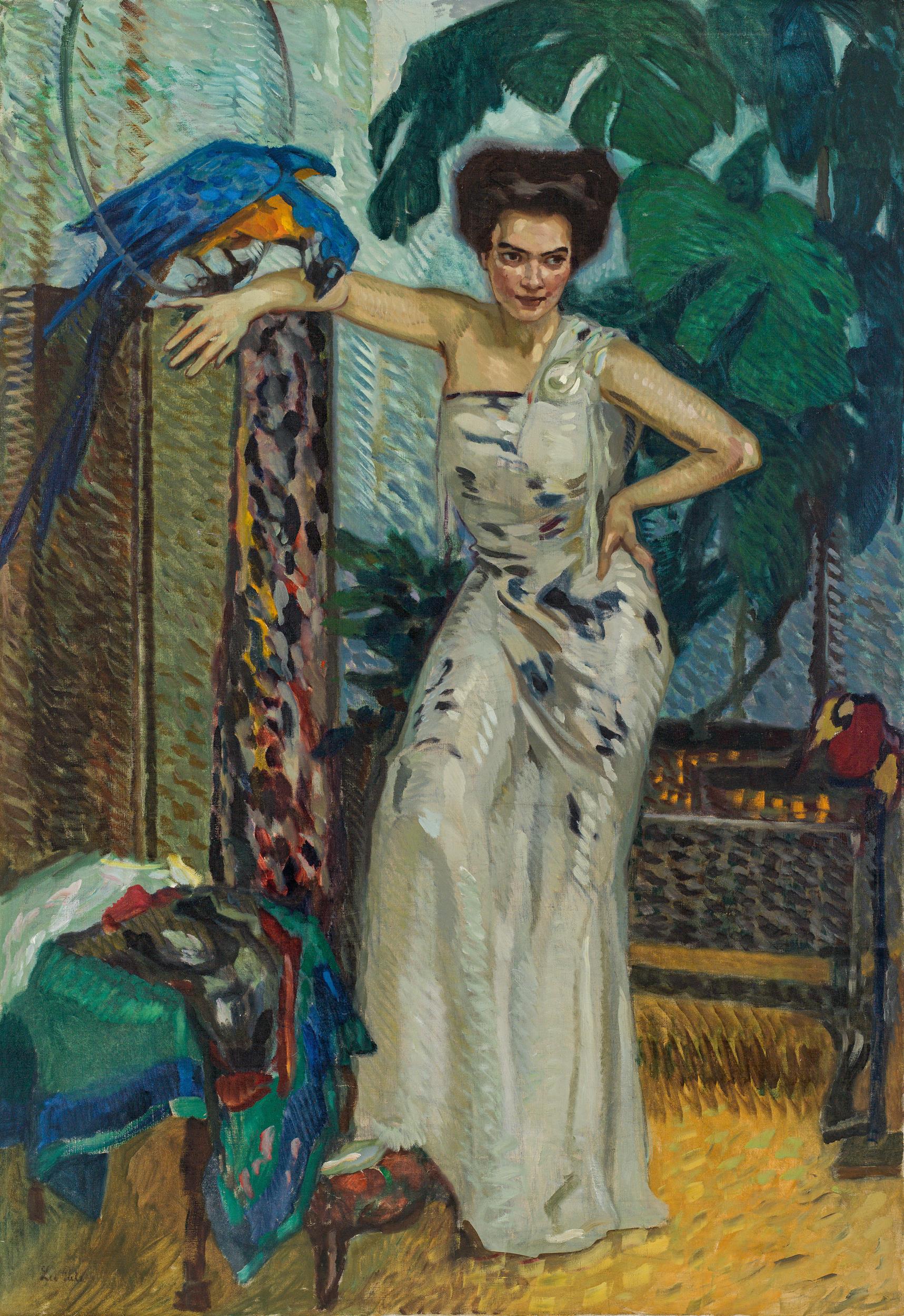 Leo Putz: Cara Köhler with parrot