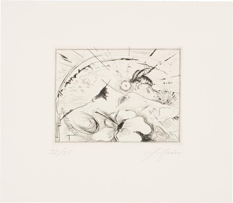 Günter Brus: Folder: 7 etchings for Gerhard Roth "Landläufiger Tod" - Image 7 of 10