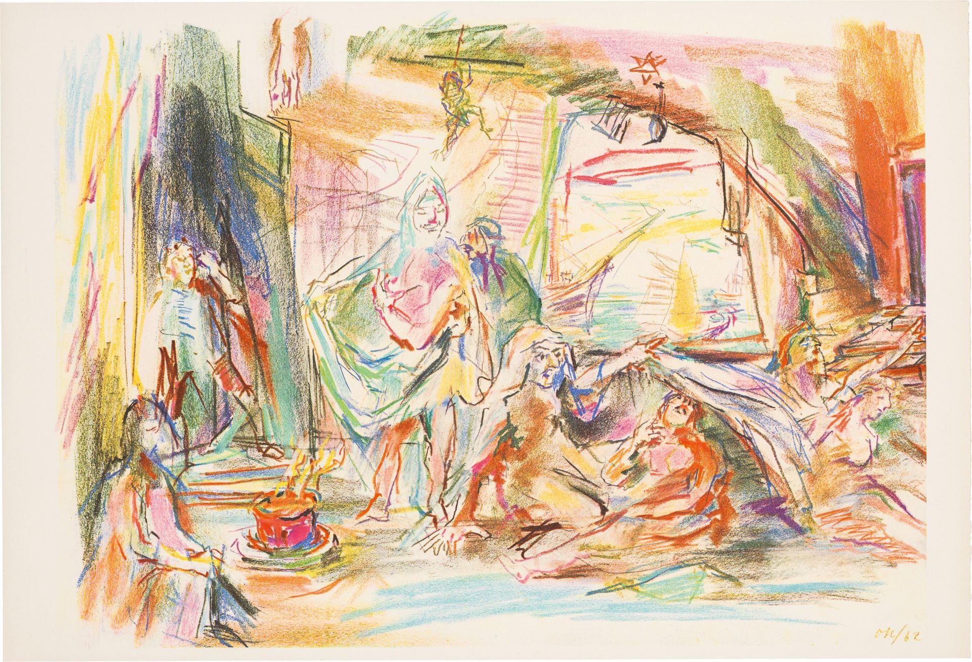 Oskar Kokoschka: Le bal masqué (case with 7 colour lithographs and 6 offset prints) - Image 13 of 17