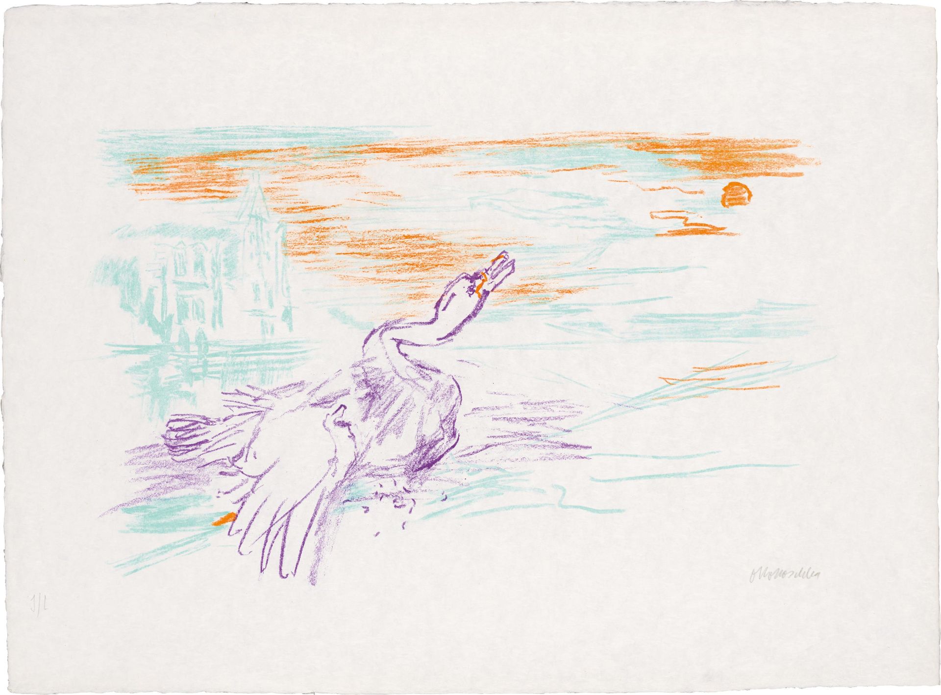 Oskar Kokoschka: Le bal masqué (case with 7 colour lithographs and 6 offset prints) - Image 17 of 17