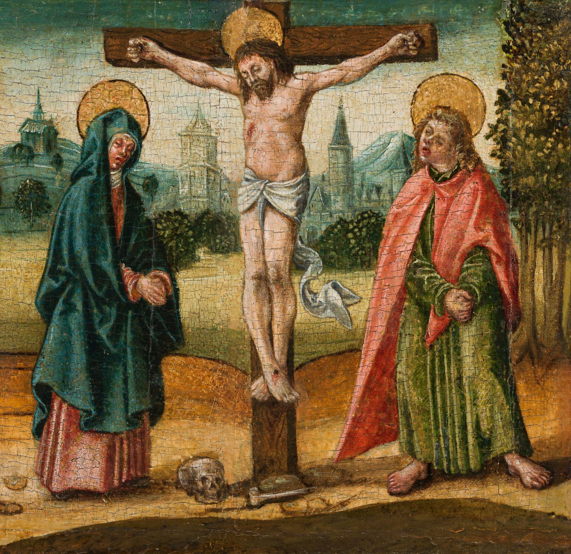 Deutsche Schule: Christus am Kreuz / Kreuzabnahme Christi (Paar) - Bild 2 aus 5