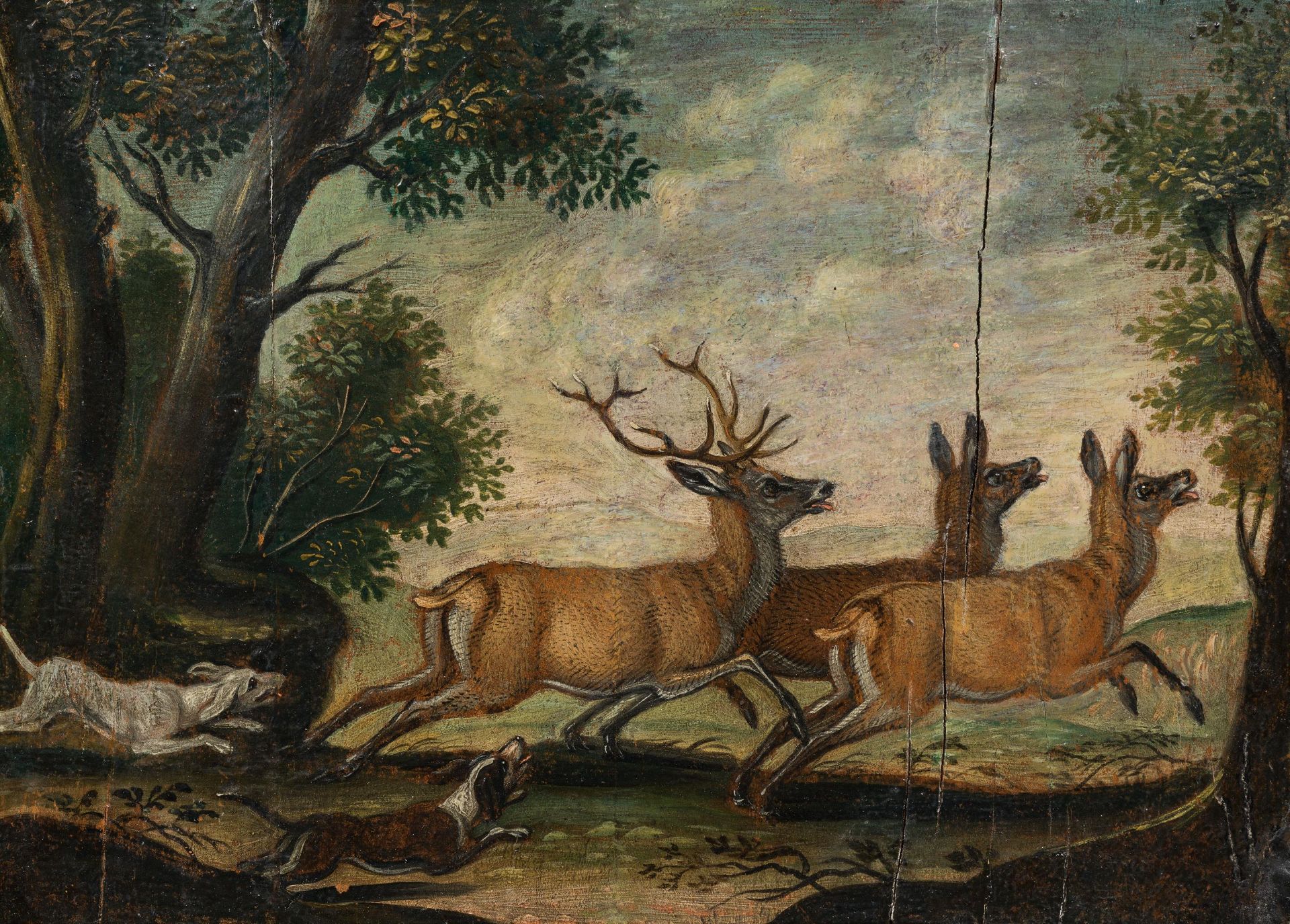 Attributed to Anton Enzinger : Leaping deer