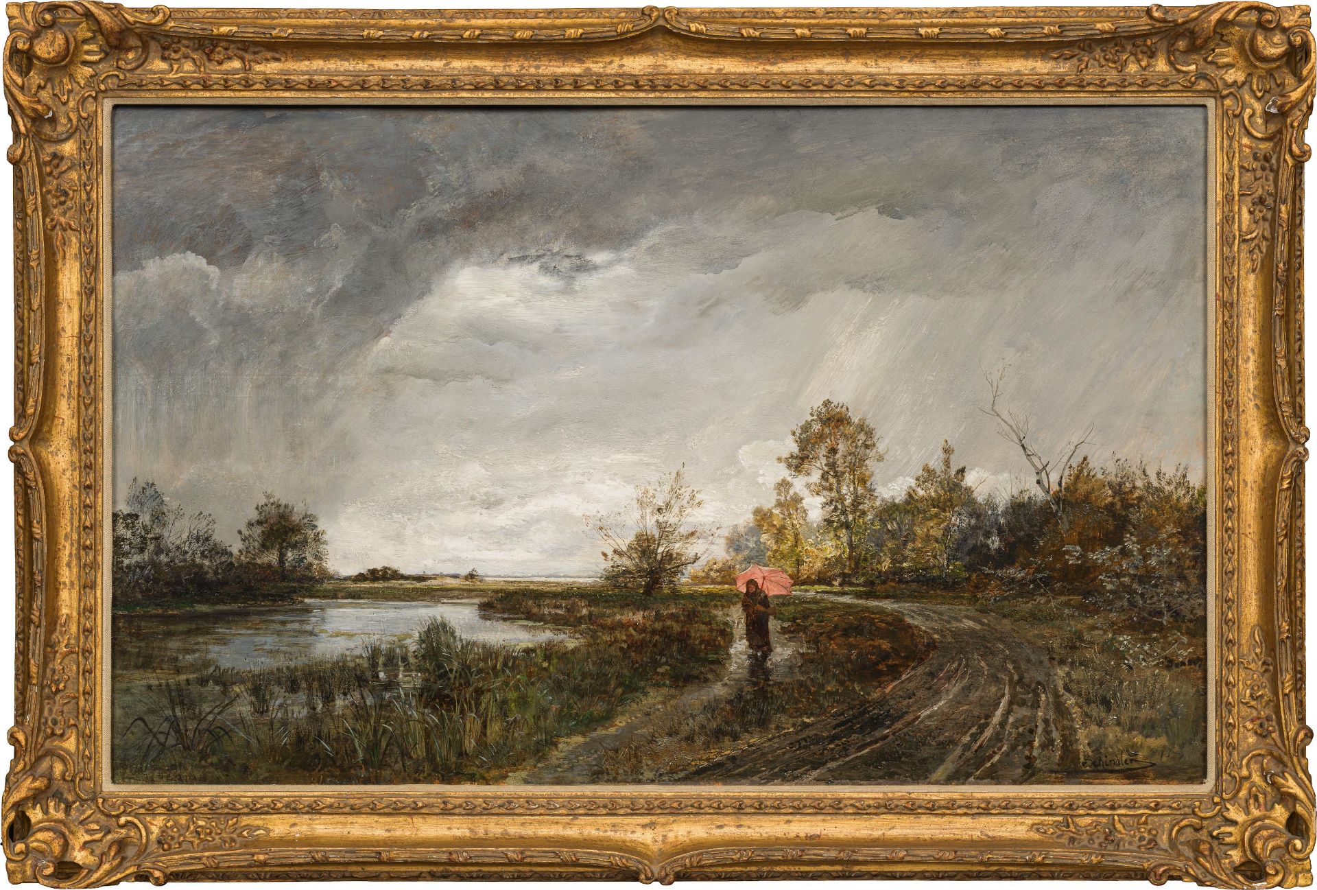 Emil Jakob Schindler: Landschaft bei Regen - Bild 2 aus 2