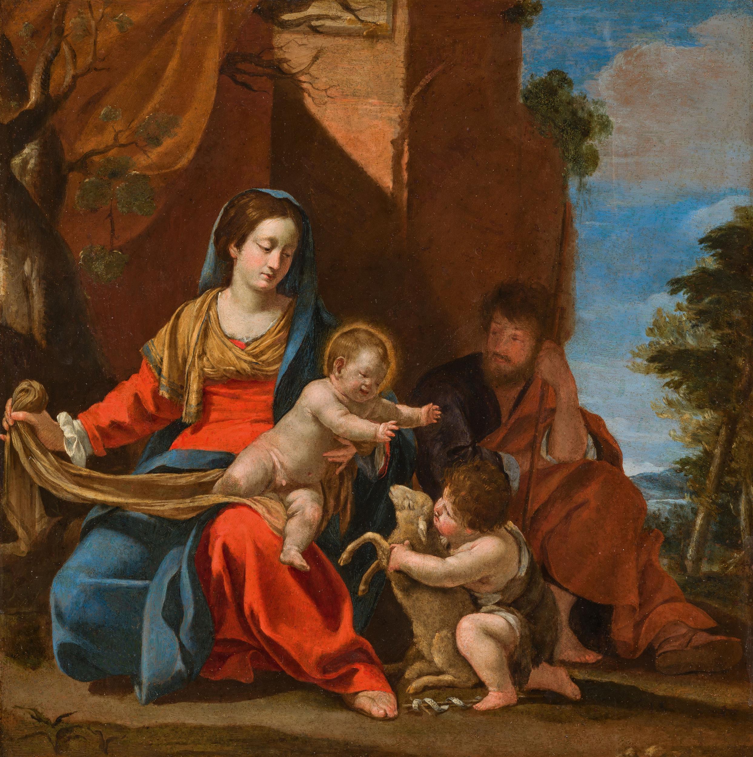 Italian Master: The holy family with the Infant St. John