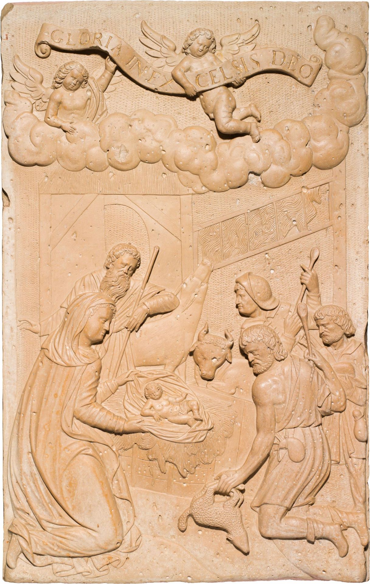 Marble relief "Anbetung der Hirten"